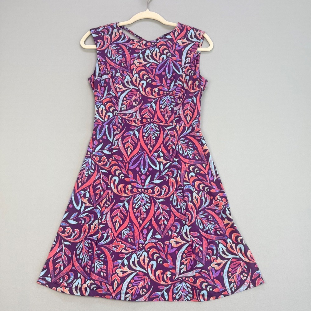 Title Nine Diamalete Dress Activewear Sleeveless Strappy Back Purple Pink XS